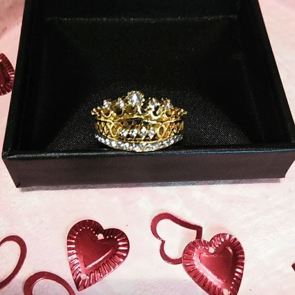 👑ON SALE NWT GOLD&CZ💎"YOUR MY QUEEN" RING - Picture 2 of 5